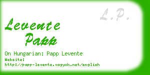 levente papp business card